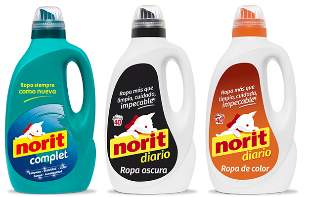 NORIT detergente máquina líquido delicado botella 37 lv : : Salud  y cuidado personal